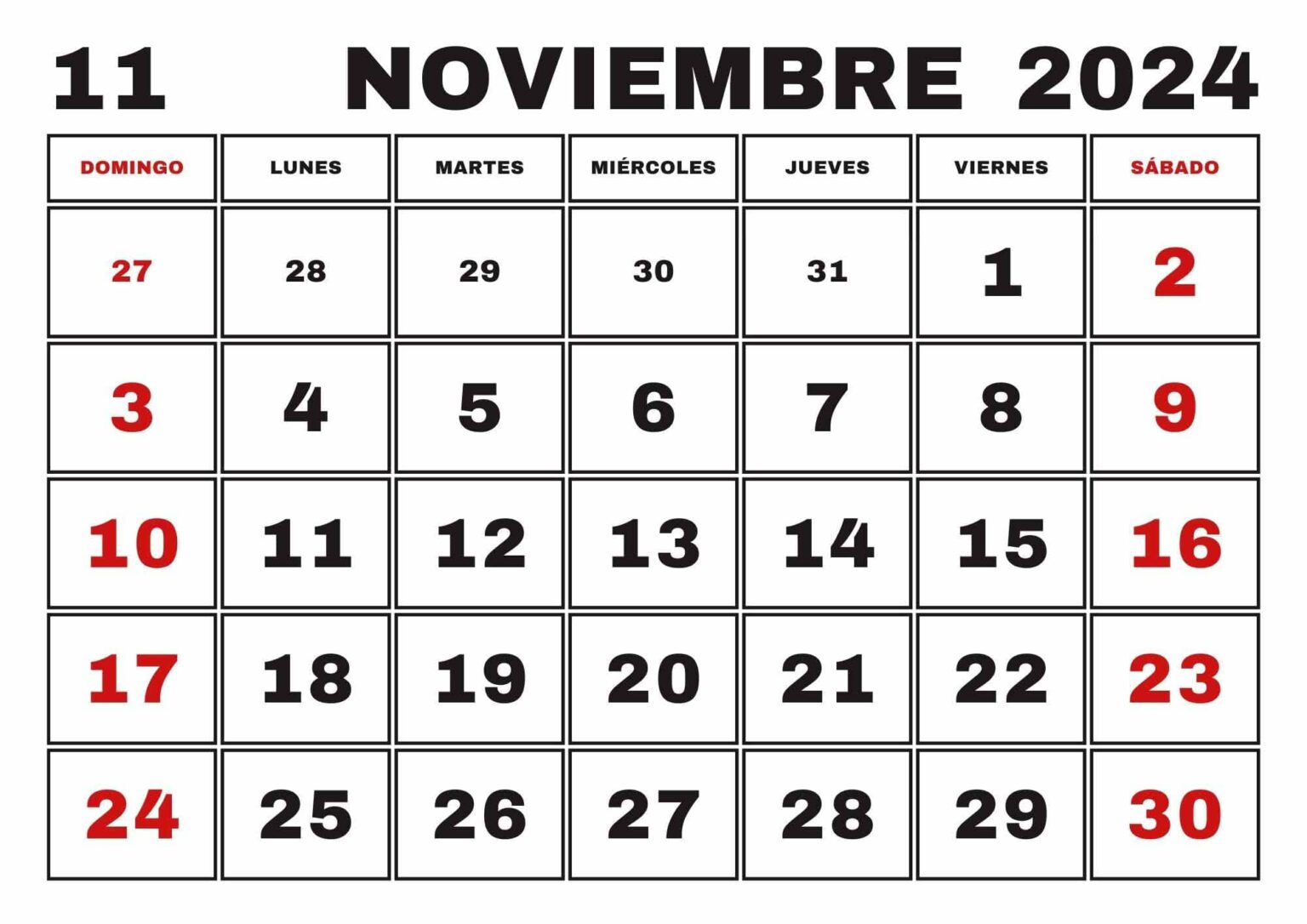 Calendario Noviembre 2024, Obtenga Aquí El Calendario Noviembre 2024 ...