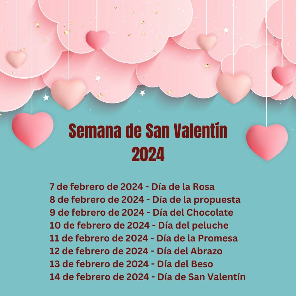 Calendario Semana de San Valentín 2024