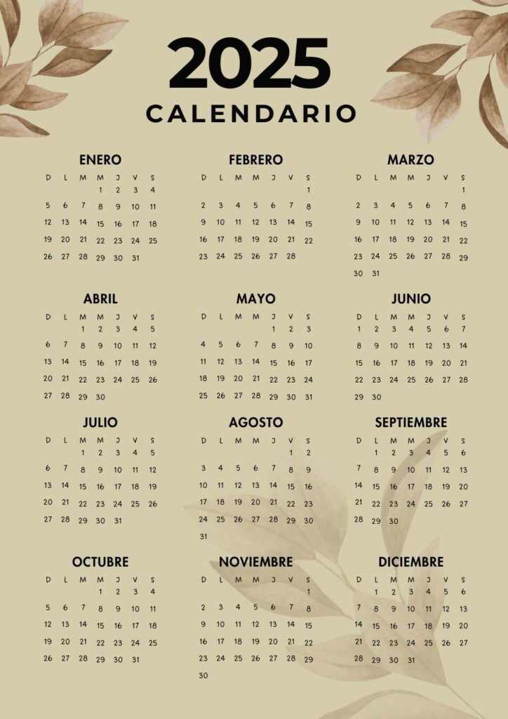 2025 Calendario