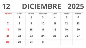 Calendario Diciembre 2025 Imprimible, Obtenga Calendario Diciembre 2025 ...